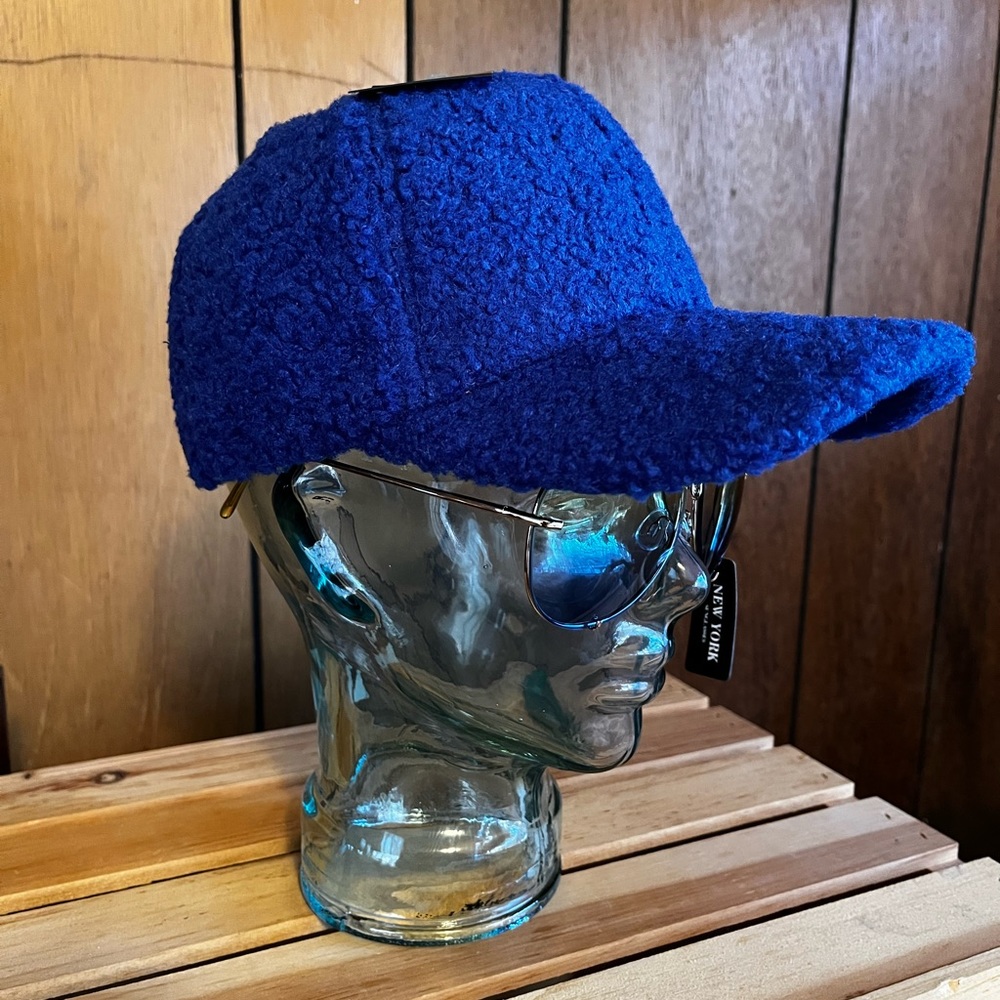 Royal Blue Teddy Fleece Winter Cap - Picture 4 of 15